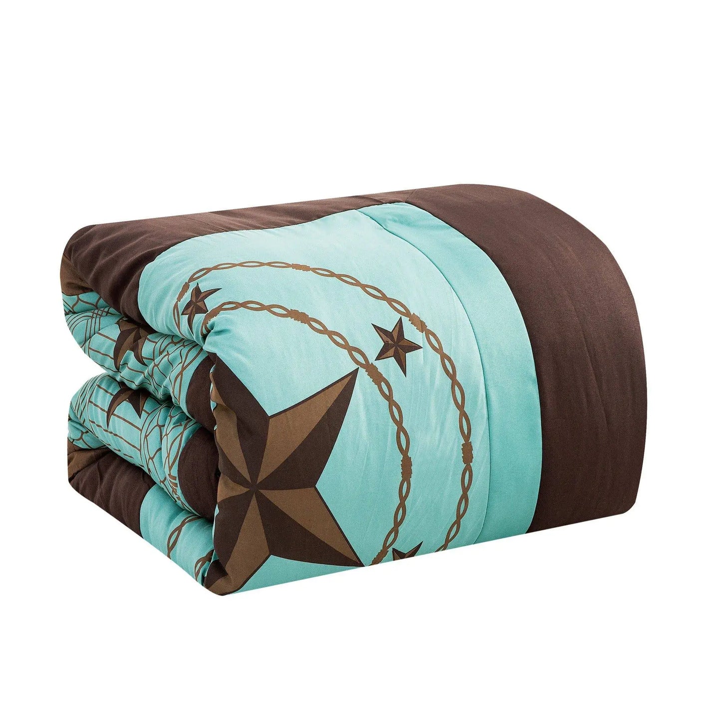 Western Cabin Lodge Comforter Set - 7 Piece Queen Set -Turquoise