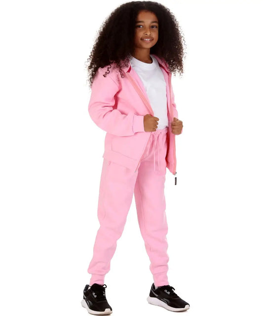 Trendy Toggs Kids Fleece Zip Up Pink Tracksuit