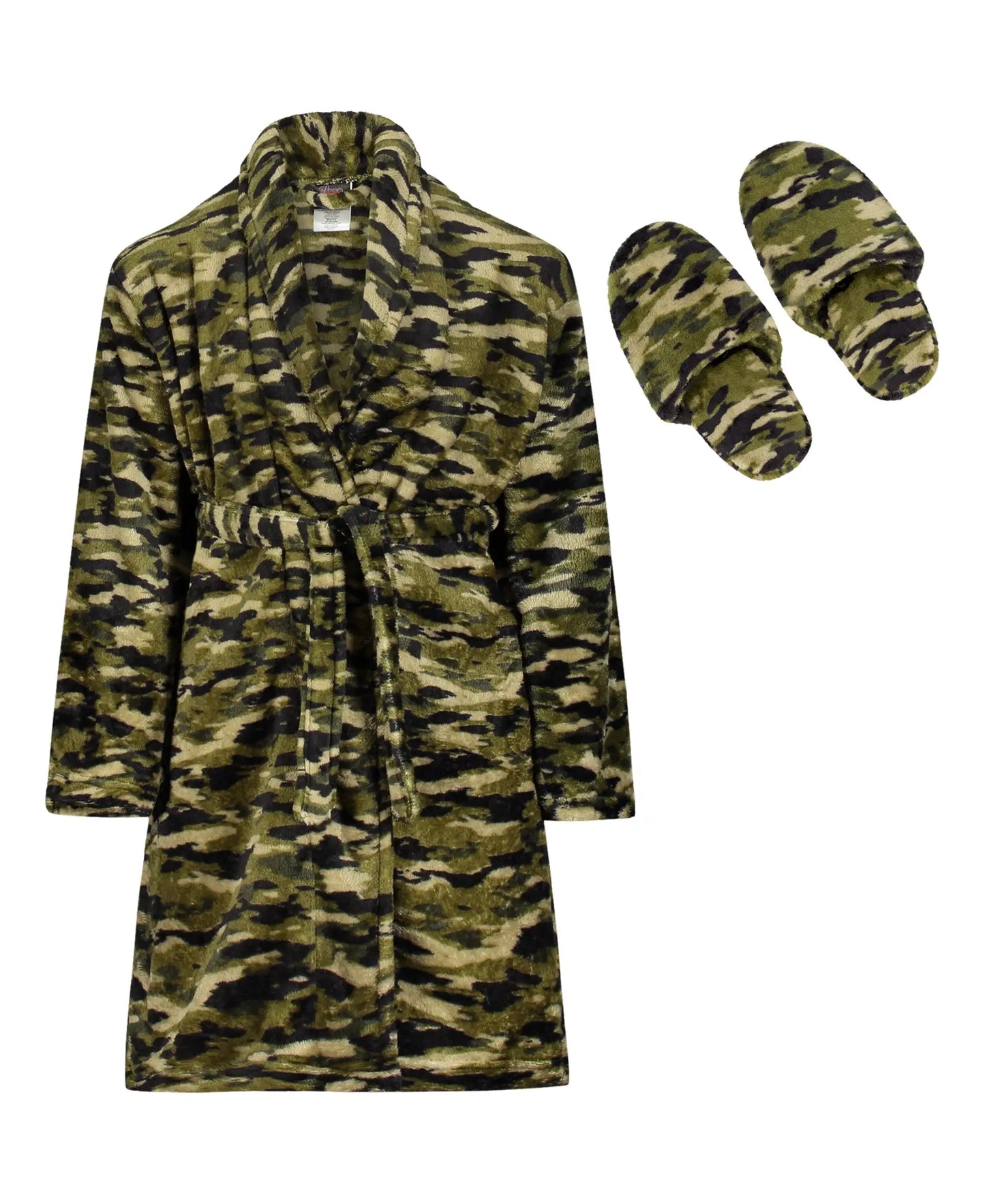 Boys Camo Robe With Matching Slippers