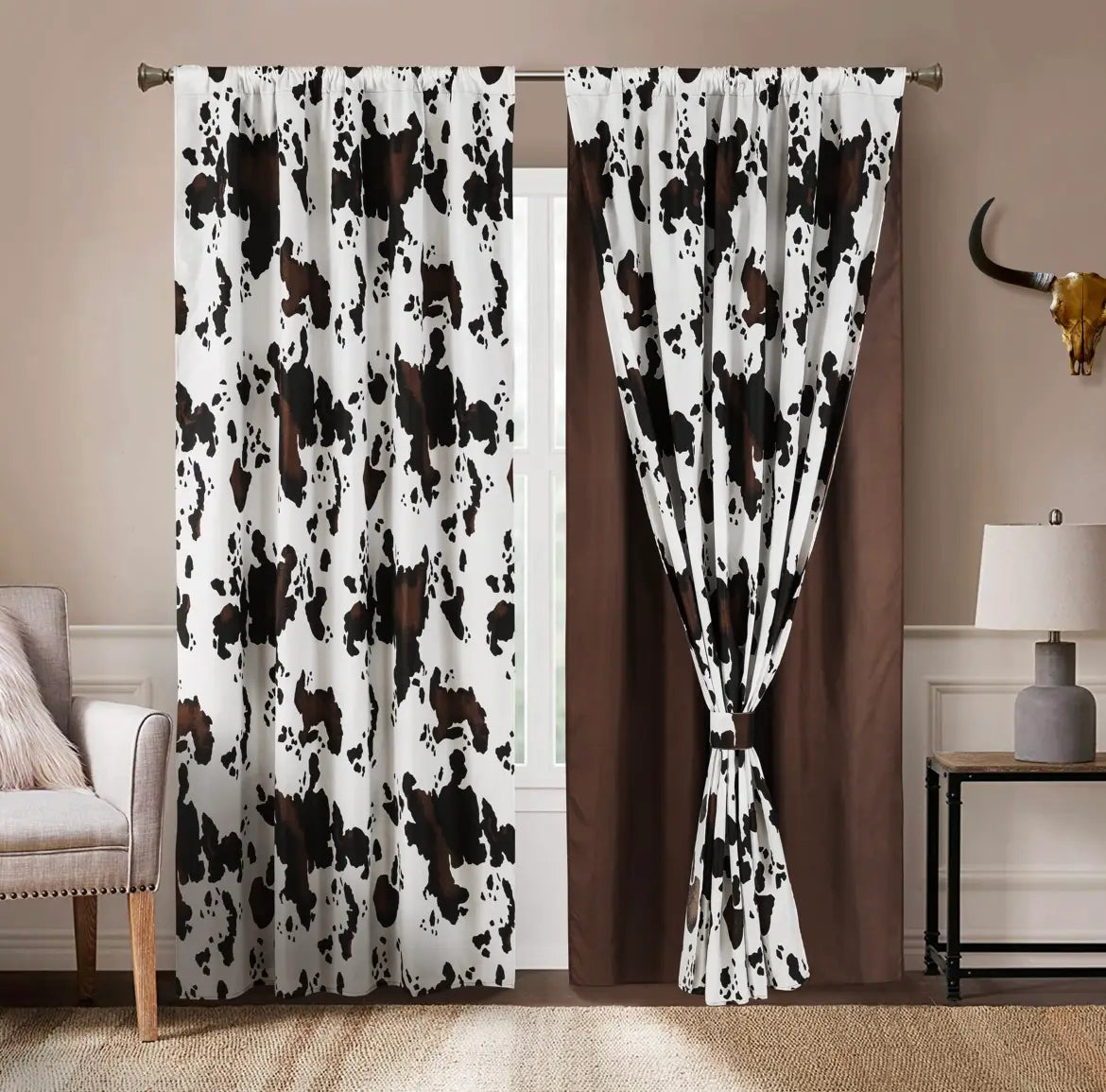 Cow Print Curtain set