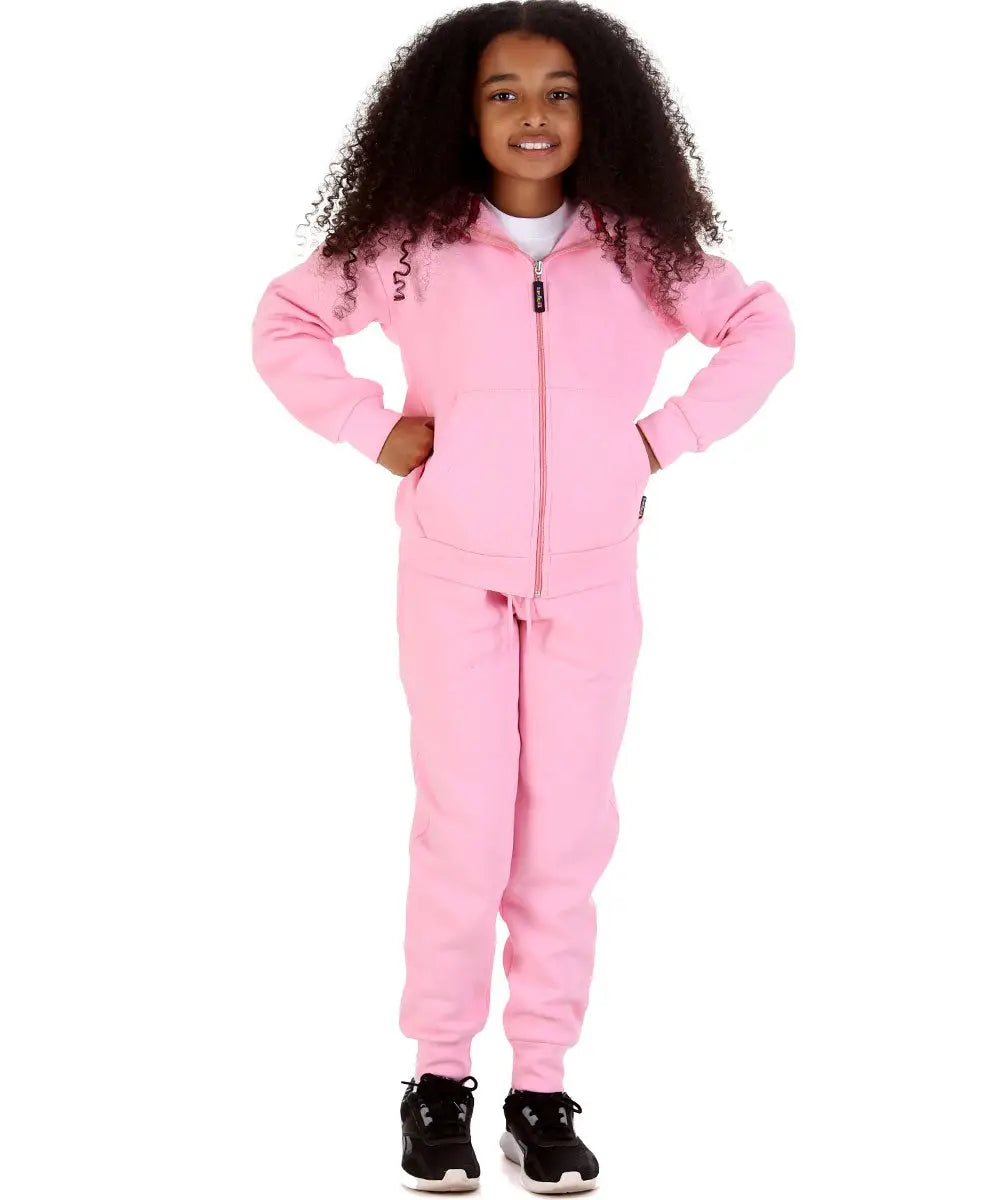 Trendy Toggs Kids Fleece Zip Up Pink Tracksuit