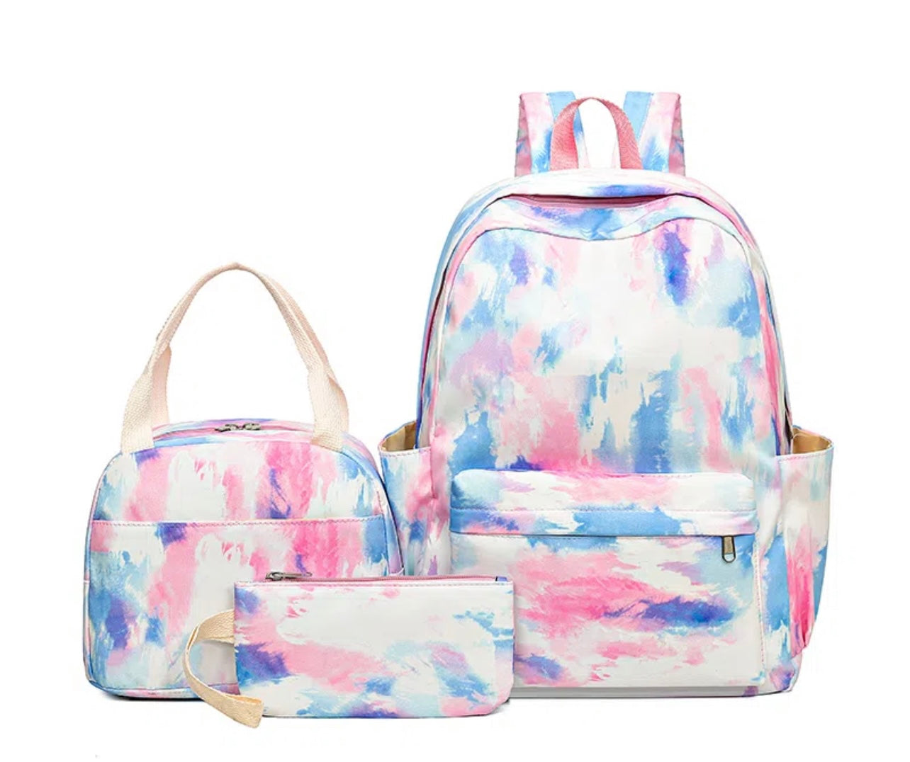 3pc Girls Tie Dye Backpack