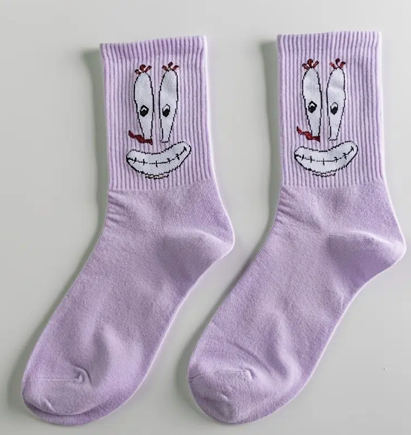 Men's Cartoon Print Breathable Short Crew Socks