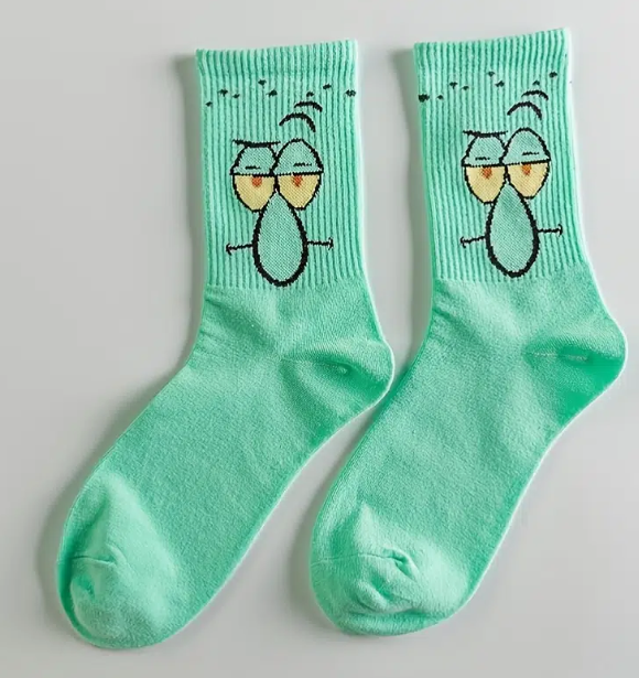 Men's Cartoon Print Breathable Short Crew Socks