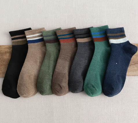 7pairs Men's Breathable Striped Socks