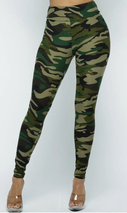 Leggings: High Waisted Camo Leggings