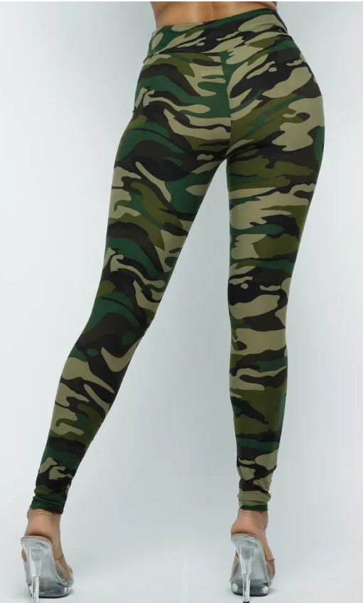 Leggings: High Waisted Camo Leggings