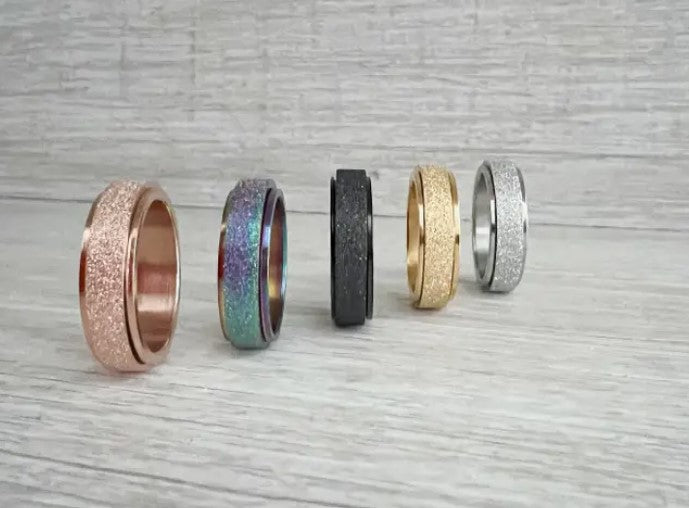 Stainless Steel Spinner Rings Gold