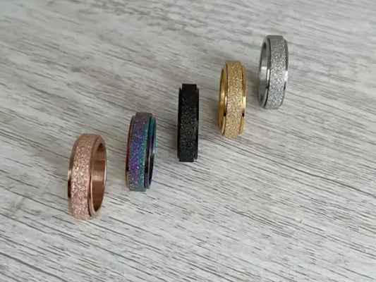 Stainless Steel Spinner Rings Gold