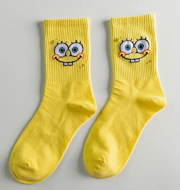 Men's Cartoon Print Breathable Short Crew Socks