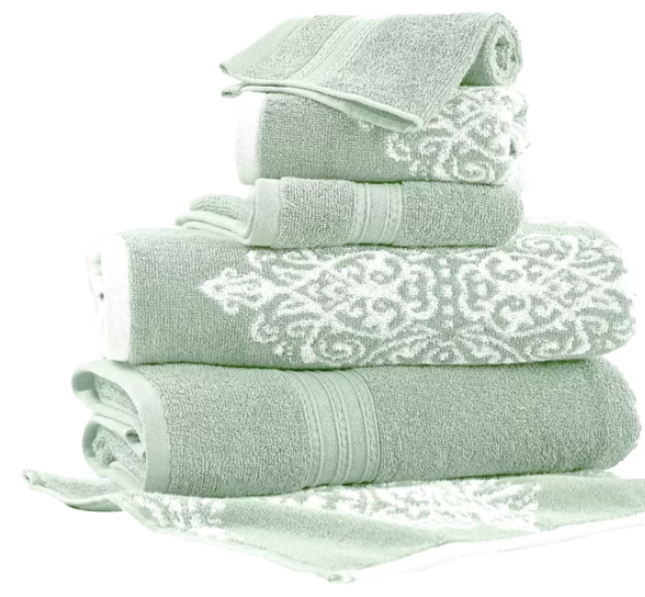 Madely 6 Piece Sage 100% Cotton Towel Set