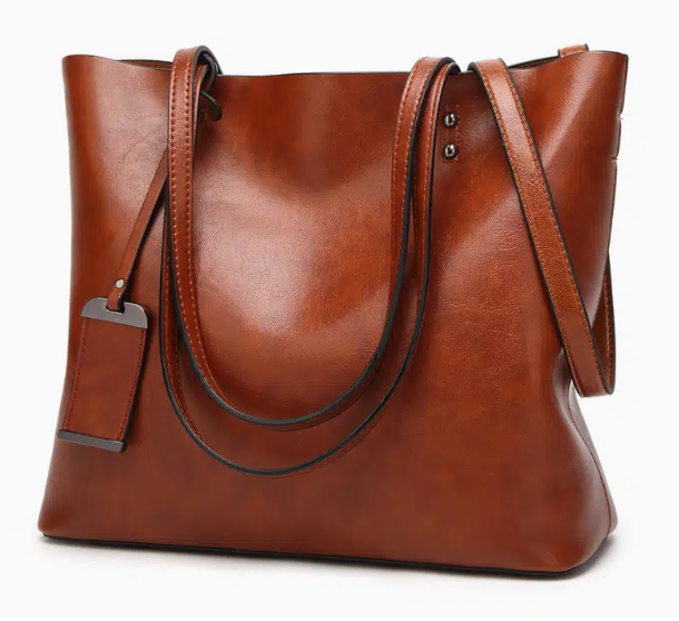 Women's Large Faux Leather Tote Bag