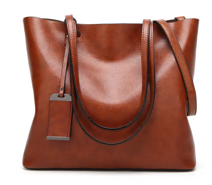 Women's Large Faux Leather Tote Bag