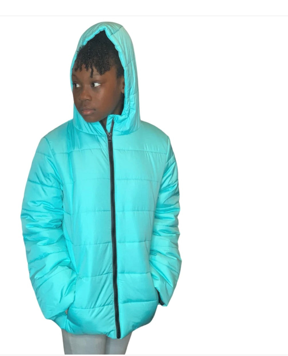 Girl's Light Blue Hoodie Jacket