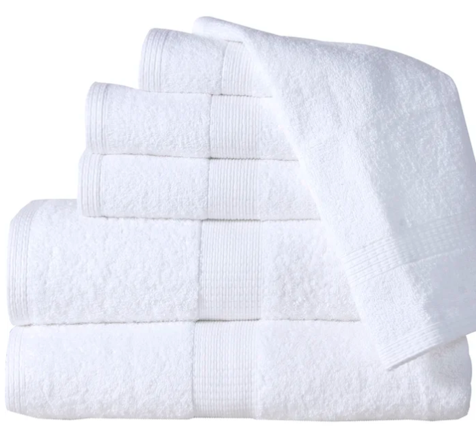 Haughton White 6 Piece 100% Cotton Towel Set